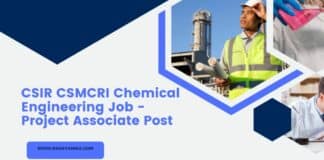 CSIR CSMCRI Chemical Engineering Job - Project Associate Post
