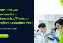 CSIR IICB Job Vacancies - Chemistry/Pharma Project Associate Post