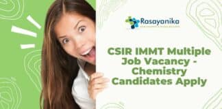 CSIR IMMT Multiple Job Vacancy - Chemistry Candidates Apply