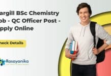 Cargill BSc Chemistry Job - QC Officer Post - Apply Online