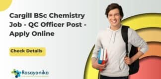 Cargill BSc Chemistry Job - QC Officer Post - Apply Online