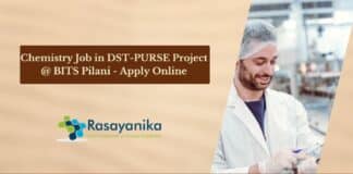 Chemistry Job in DST-PURSE Project @ BITS Pilani - Apply Online