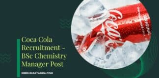 Coca Cola Recruitment - BSc Chemistry Manager Post