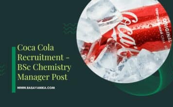 Coca Cola Recruitment – BSc Chemistry Manager Post Coca Cola Recruitment - BSc Chemistry Manager Post