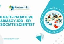 Colgate-Palmolive Pharmacy Job - Sr. Associate Scientist