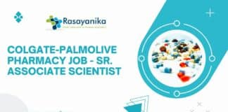 Colgate-Palmolive Pharmacy Job - Sr. Associate Scientist