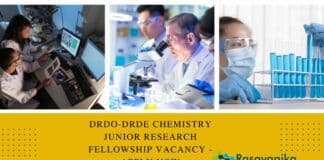 DRDO-DRDE Chemistry Junior Research Fellowship Vacancy - Apply Now