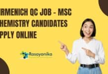 Firmenich QC Job - MSc Chemistry Candidates Apply Online