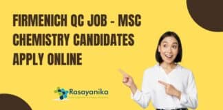 Firmenich QC Job - MSc Chemistry Candidates Apply Online