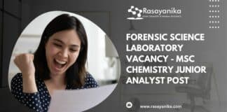 Forensic Science Laboratory Vacancy - MSc Chemistry Junior Analyst Post