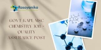 Govt KAPL MSc Chemistry Job - Quality Assurance Post