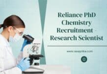 Reliance PhD Chemistry Recruitment - Research Scientist