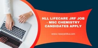 HLL Lifecare JRF Job - MSc Chemistry Candidates Apply