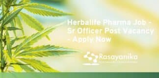 Herbalife Pharma Job - Sr Officer Post Vacancy - Apply Now