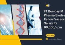 IIT Bombay M Pharma Biodesign Fellow Vacancy - Salary Rs 60,000/- pm