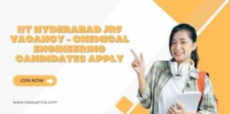 IIT Hyderabad JRF Vacancy - Chemical Engineering Candidates Apply