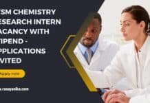 IITSM Chemistry Research Intern Vacancy With Stipend - Applications Invited