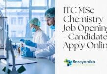 ITC MSc Chemistry Job Opening - Candidates Apply Online