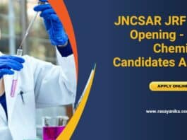 JNCSAR JRF Job Opening - PhD Chemistry Candidates Apply