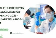 JNU PhD Chemistry Researcher Job Opening 2023 - Salary Rs. 45000/- p.m