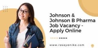 Johnson & Johnson B Pharma Job Vacancy - Apply Online