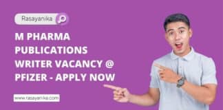 M Pharma Publications Writer Vacancy @ Pfizer - Apply Now