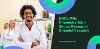 NACL MSc Chemistry Job - Senior Research Chemist Vacancy