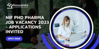 NIF PhD Pharma Job Vacancy 2023 - Applications Invited