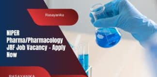 NIPER Pharma/Pharmacology JRF Job Vacancy - Apply Now