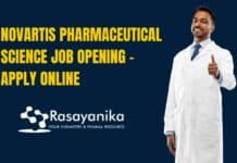 Novartis Pharmaceutical Science Job Opening - Apply Online