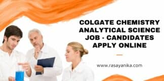 Colgate Chemistry Analytical Science Job - Candidates Apply Online