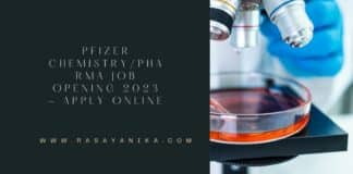 Pfizer Chemistry/Pharma Job Opening 2023 - Apply Online
