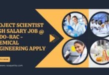 Project Scientist high Salary Job @ DRDO-RAC - Chemical Engineering Apply