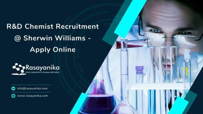 R&D Chemist Recruitment @ Sherwin Williams - Apply Online