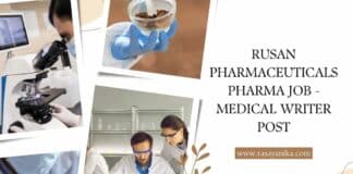 Rusan Pharmaceuticals Pharma Job - Medical Writer Post