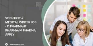 Scientific & Medical Writer Job - D Pharma/B Pharma/M Pharma Apply