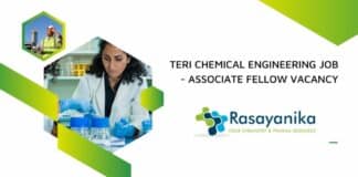 TERI Chemical Engineering Job - Associate Fellow Vacancy