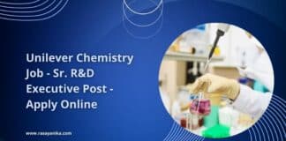 Unilever Chemistry Job - Sr. R&D Executive Post - Apply Online