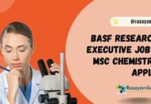 BASF Research Executive Job - MSc Chemistry Apply