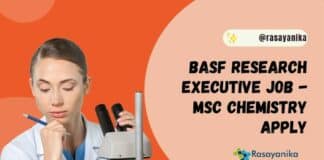 BASF Research Executive Job - MSc Chemistry Apply