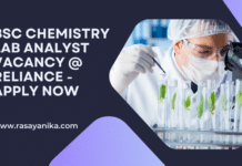 BSc Chemistry Lab Analyst Vacancy @ Reliance - Apply Now