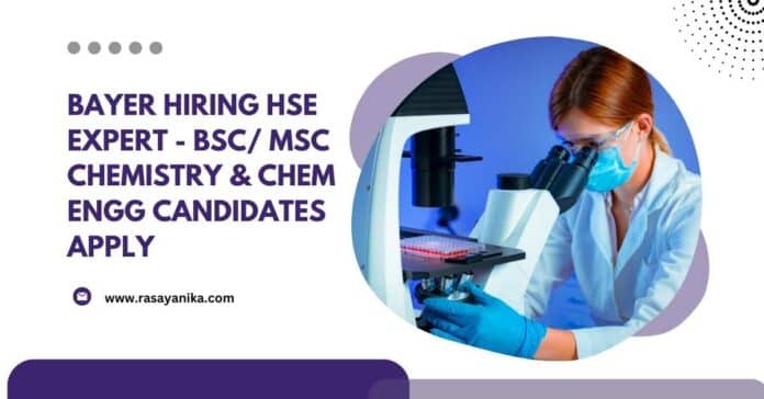 Bayer Hiring Chemistry Candidates