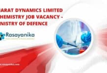 Bharat Dynamics Limited - Chemistry Job Vacancy - Ministry of Defence