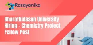 Bharathidasan University Hiring - Chemistry Project Fellow Post