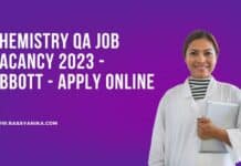 Chemistry QA Job Vacancy 2023 - Abbott - Apply Online