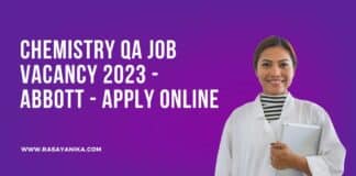 Chemistry QA Job Vacancy 2023 - Abbott - Apply Online