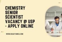 Chemistry Senior Scientist Vacancy @ USP - Apply Online