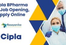 Cipla BPharma QA Job