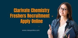 Clarivate Chemistry Freshers Recruitment - Apply Online