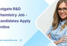 Colgate R&D Chemistry Job - Candidates Apply Online